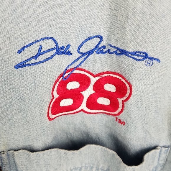 Competitors View shirt chambray DALE JARRET NASCAR ROBERT YATES RACING VTG  L‎ - Picture 2 of 10